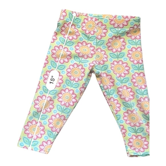 Rare Editions floral multicolor pull-on leggings Girls 2T elastic waist - Picture 6 of 8